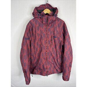 Outdoor Research Hooded Jacket Mens L Red Blue Print Thermore Ski Pertex